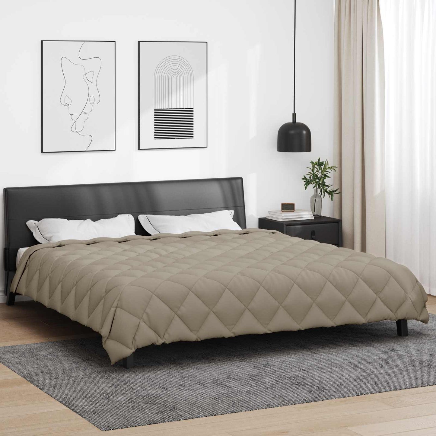 Vidaxl Winterdecke hellgrau 240 x 260 cm Mikrofaser