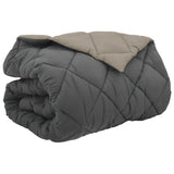 Vidaxl Winterdecke Hellgrau und Anthrazit 200 x 200 cm Mikrofaser - afbeelding 2