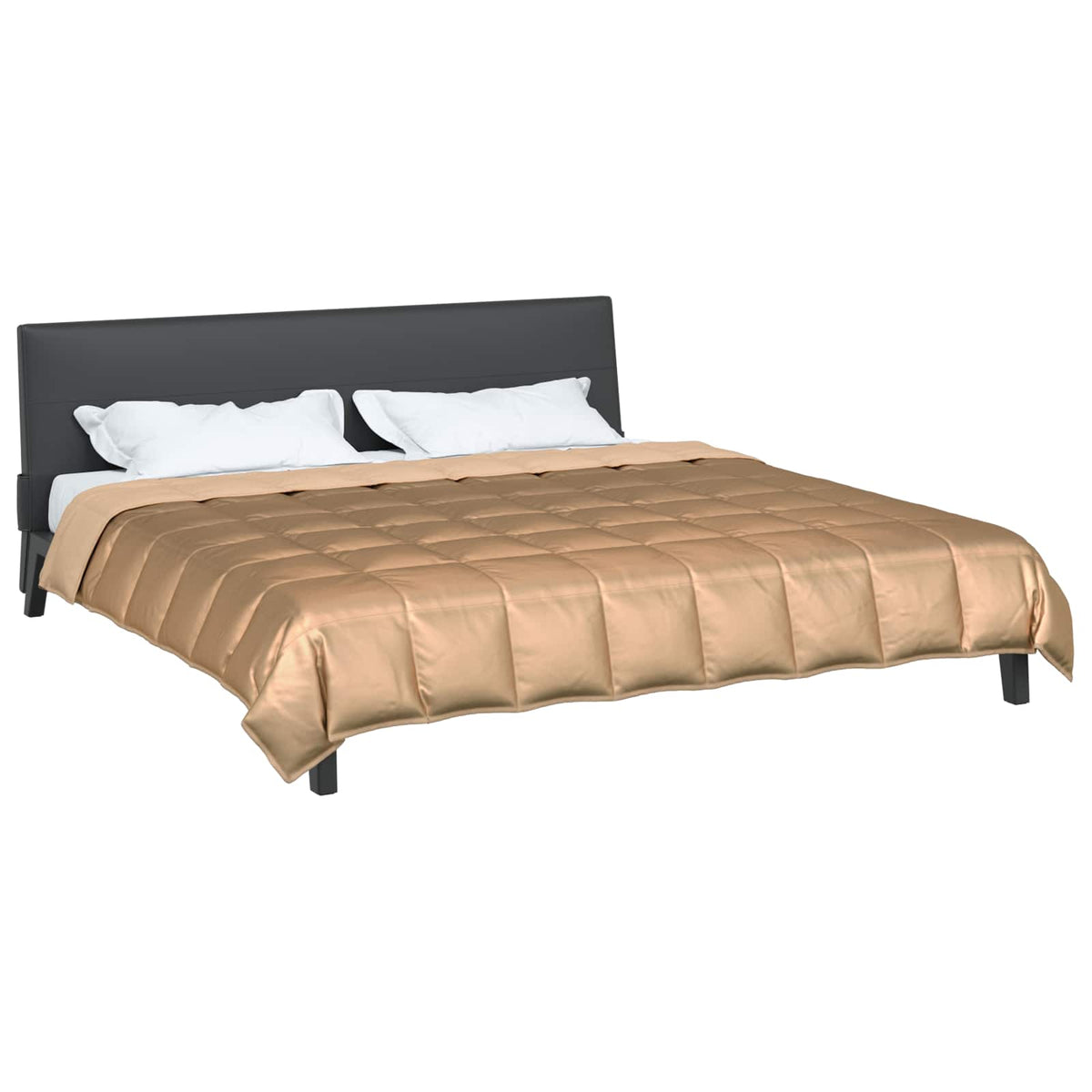Vidaxl Sommerbettdecke Gold 220 x 260 cm Satin und Mikrofaser