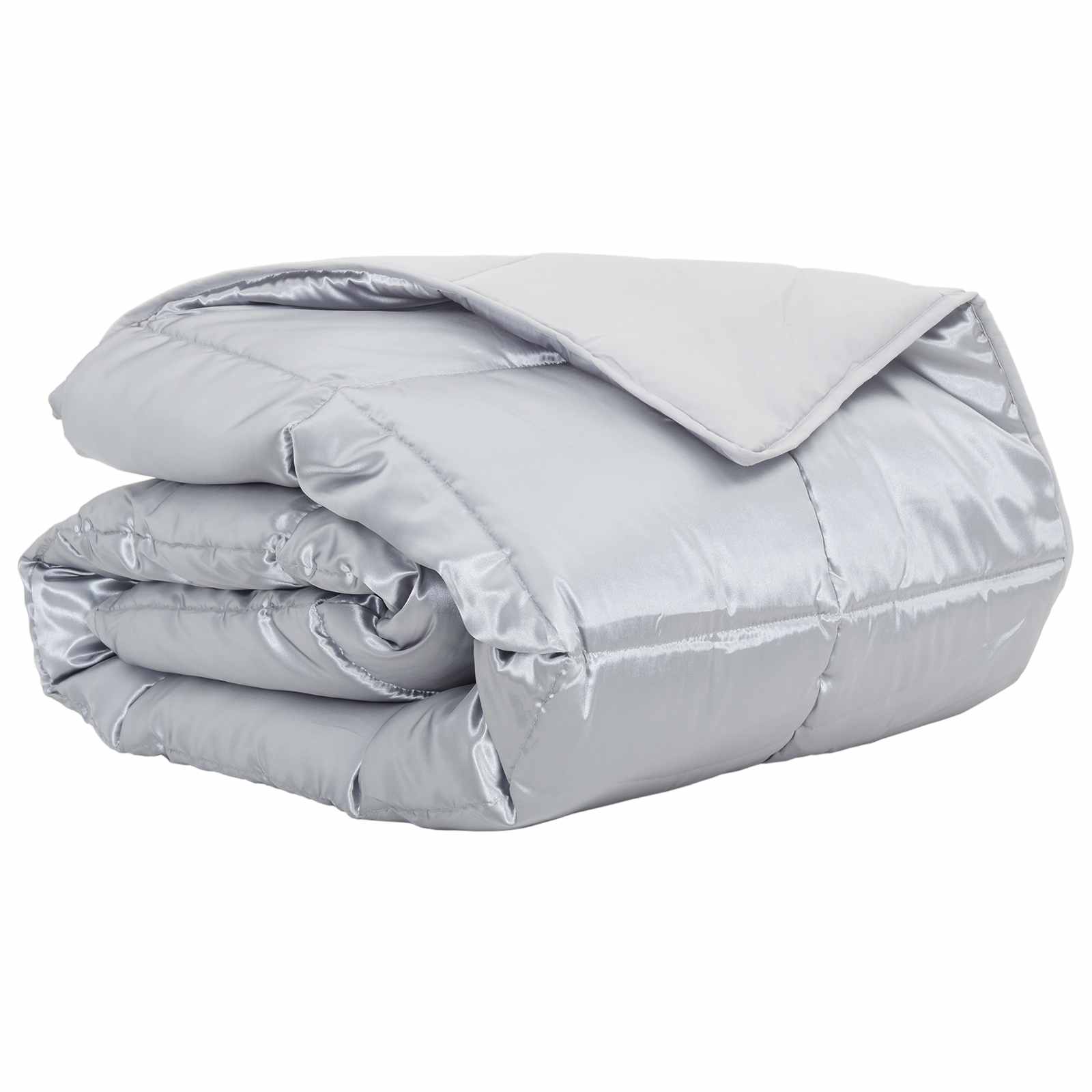 Vidaxx Sommerbettdecke Silber 200 x 200 cm Satin und Mikrofaser