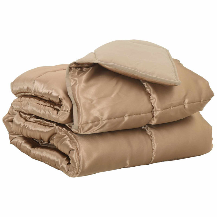Vidaxx Ganzjahresbettdecke Gold 200 x 200 cm Satin und Mikrofaser