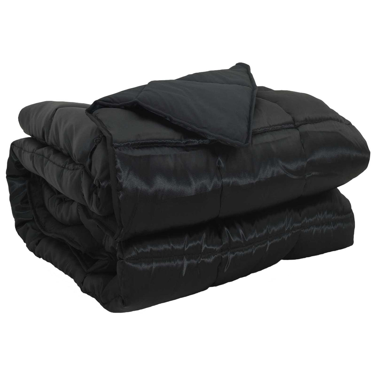 Vidaxx Ganzjahresbettdecke schwarz 200 x 135 cm Satin und Mikrofaser