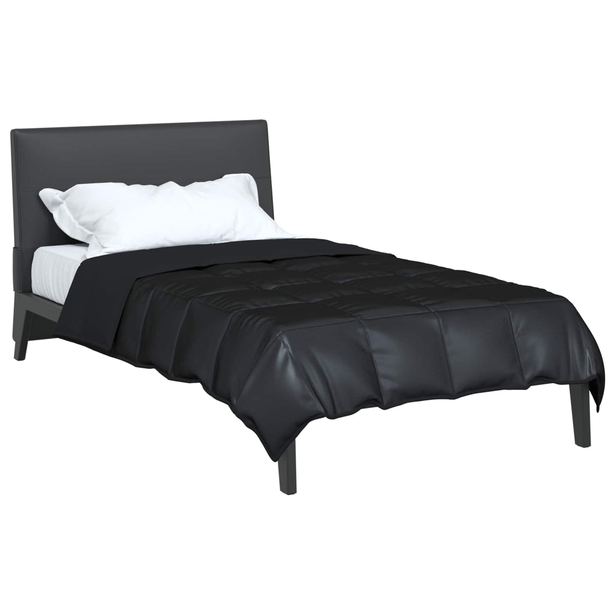 Vidaxx Ganzjahresdecke schwarz 220 x 155 cm Satin und Mikrofaser