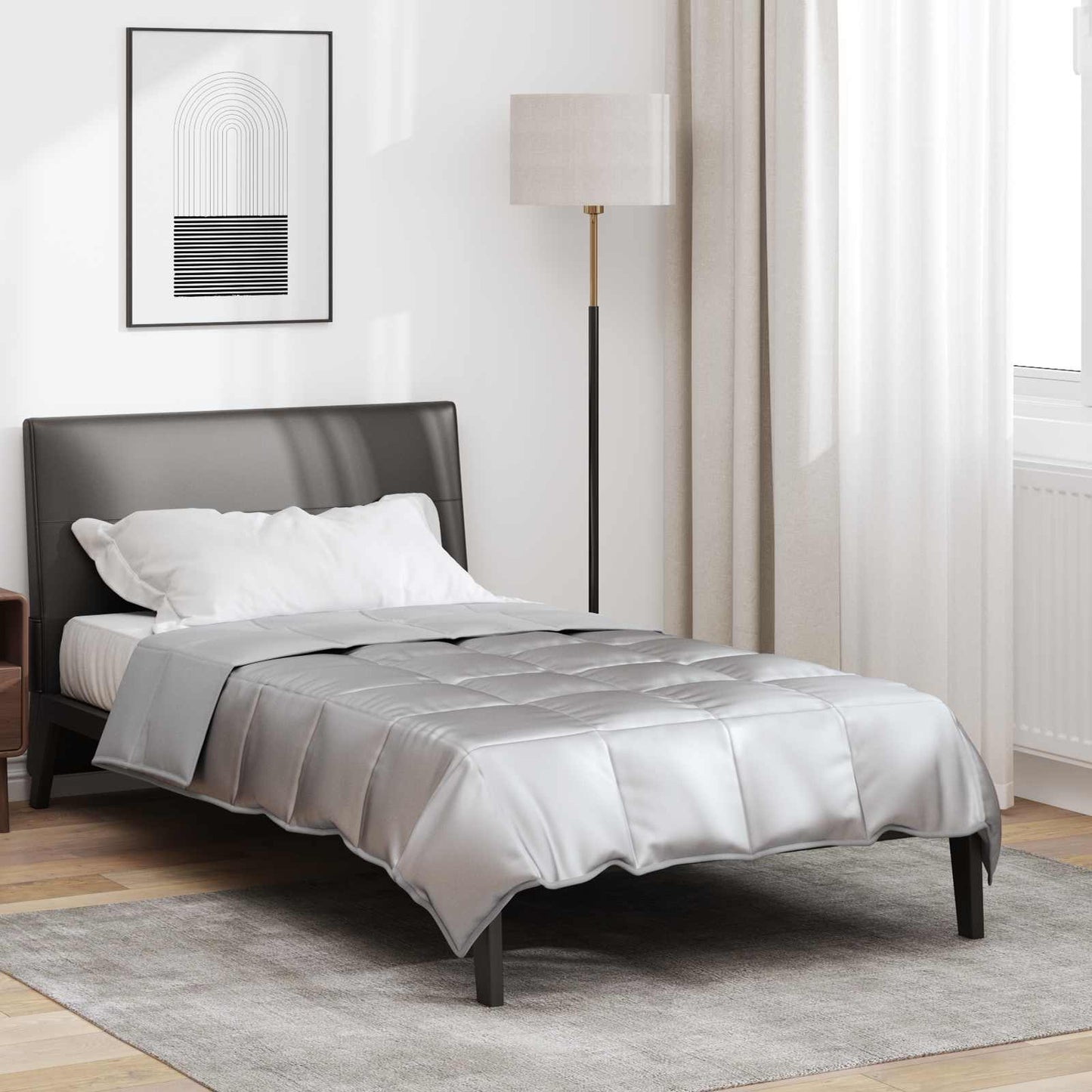 Vidaxx Ganzjahresdecke Silber 220 x 155 cm Satin und Mikrofaser