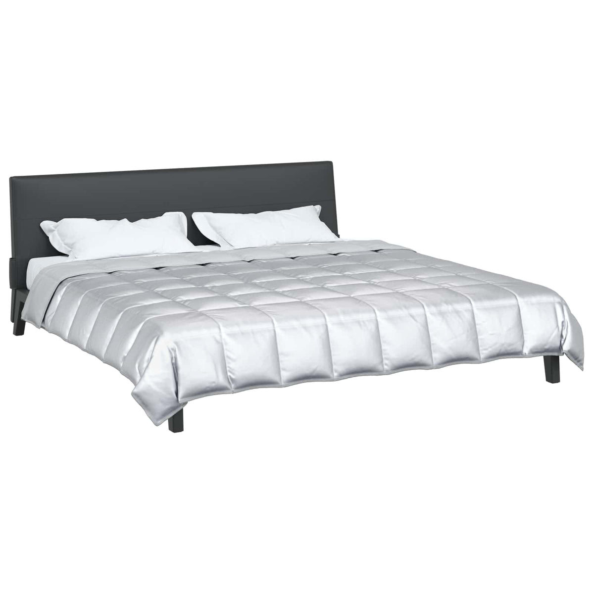 Vidaxx Ganzjahresbettdecke Silber 220 x 200 cm Satin und Mikrofaser