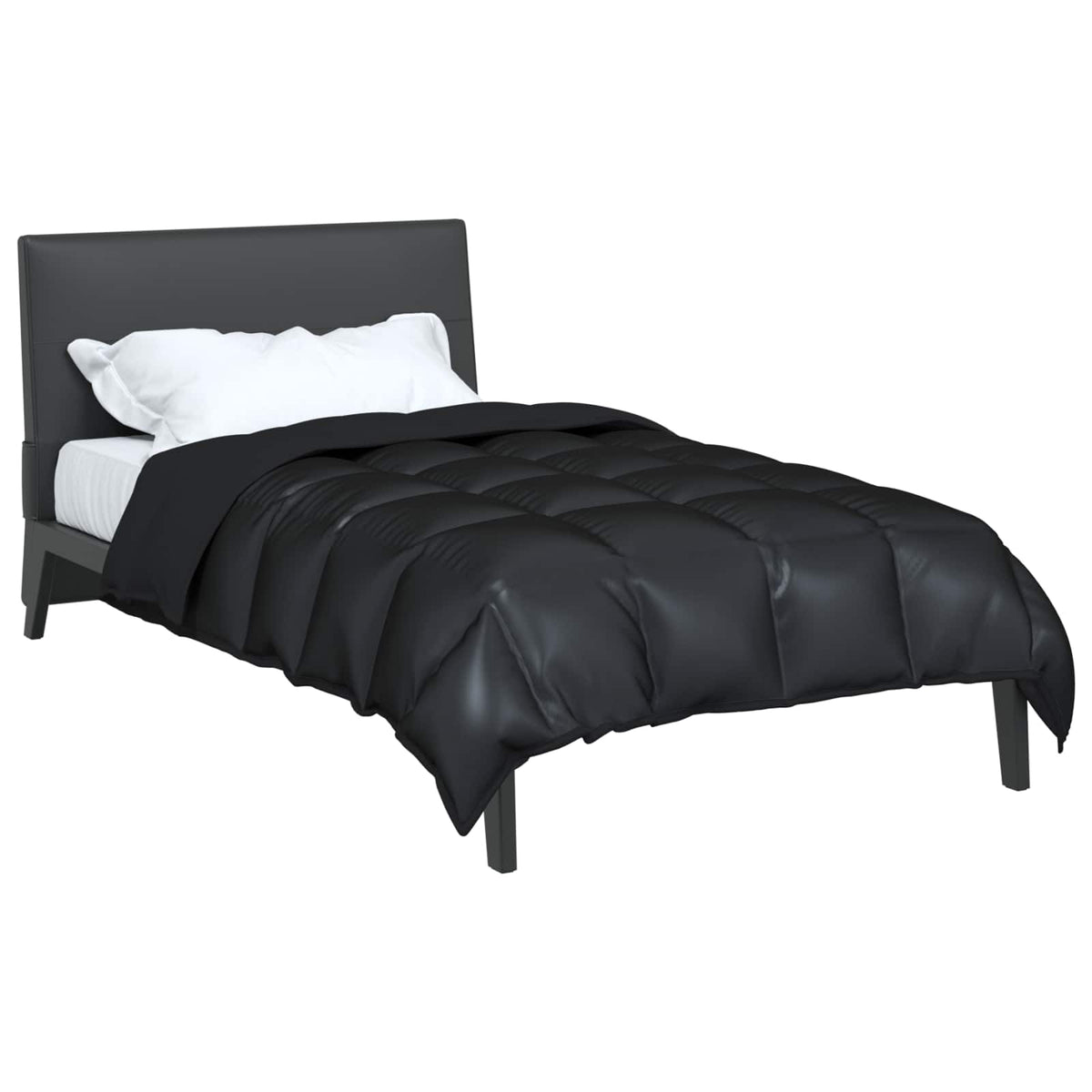 Vidaxx Winterbettdecke schwarz 200 x 140 cm Satin und Mikrofaser