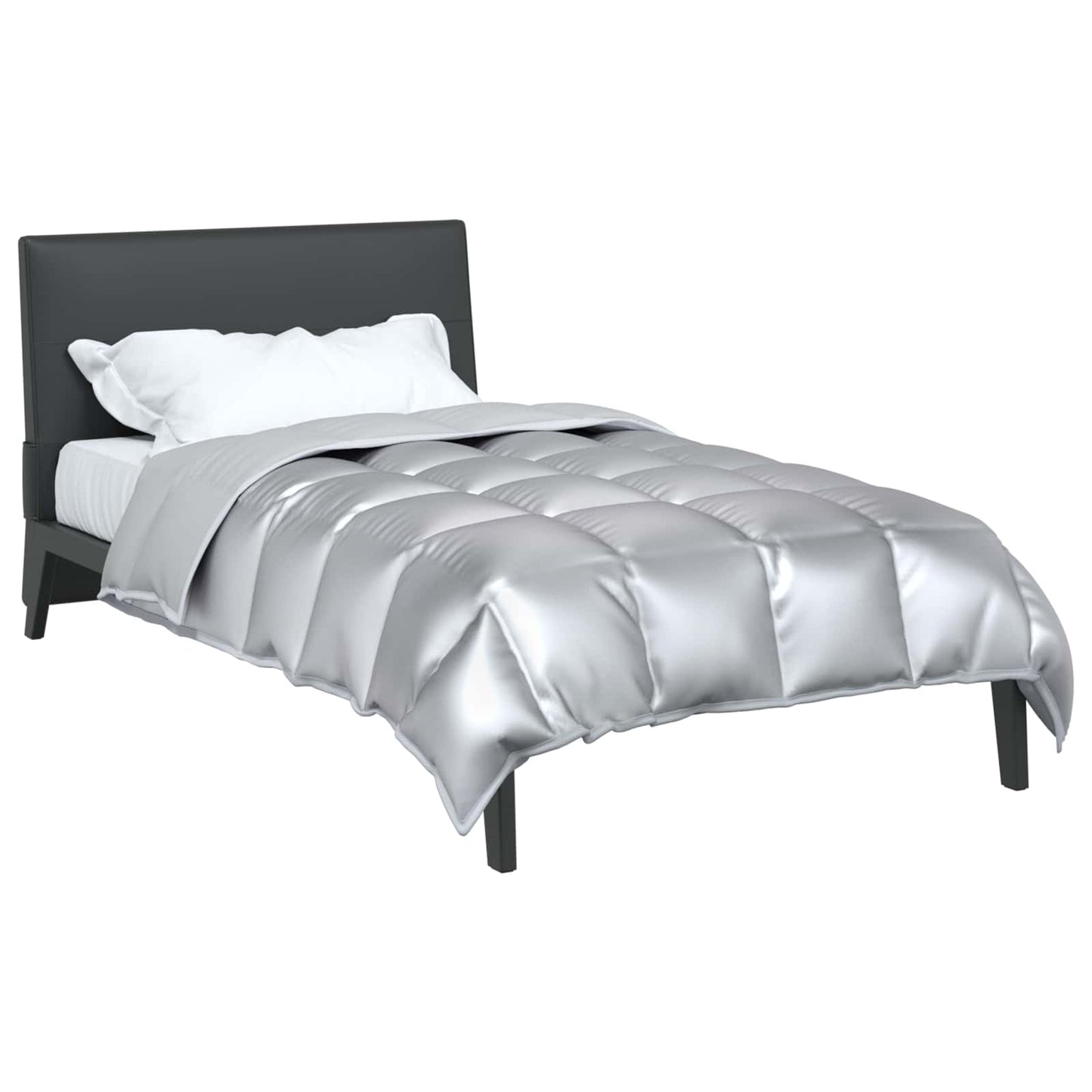Vidaxl Winterbettdecke Silber 200 x 155 cm Satin und Mikrofaser