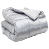 Vidaxl Winterbettdecke Silber 220 x 155 cm Satin und Mikrofaser