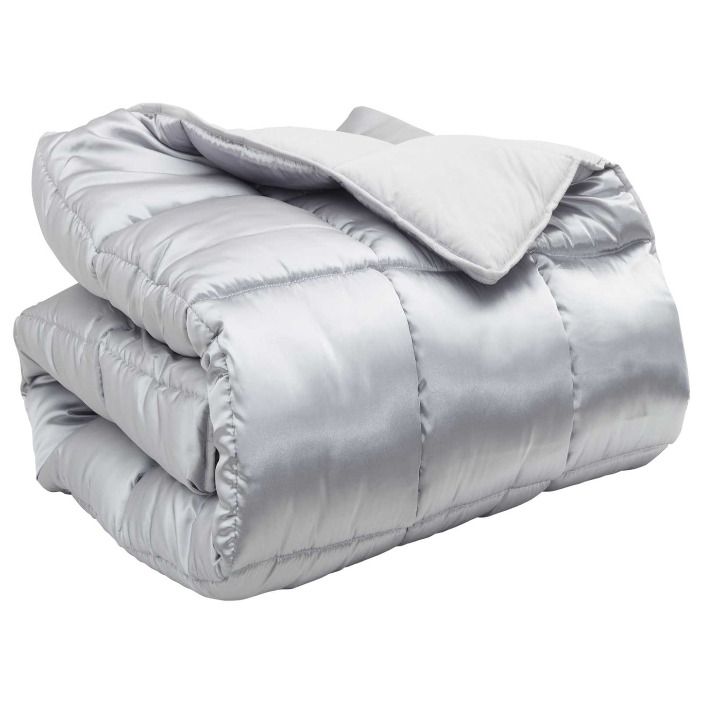 Vidaxx Winterbettdecke Silber 220 x 200 cm Satin und Mikrofaser