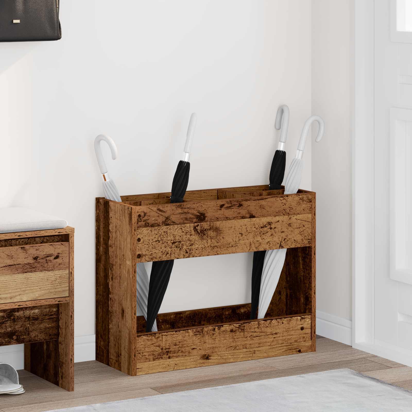 Vidaxx Regenschirm Standard Altholz 65 x 24 x 50 cm verarbeitetes Holz