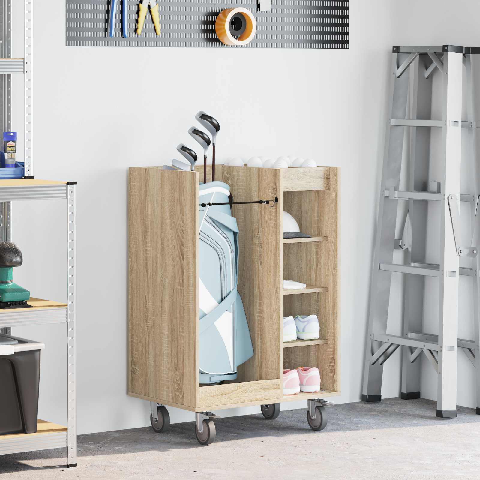 Vidaxl Golfschrank mit Rad Sonoma-Eiche natur 65 x 45 x 98 cm