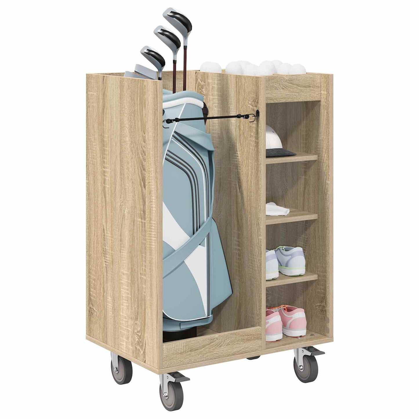 Vidaxl Golfschrank mit Rad Sonoma-Eiche natur 65 x 45 x 98 cm
