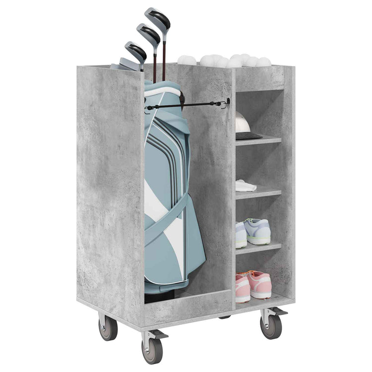 Vidaxx Golfschrank mit Rad schlicht betongrau 65 x 45 x 98 cm