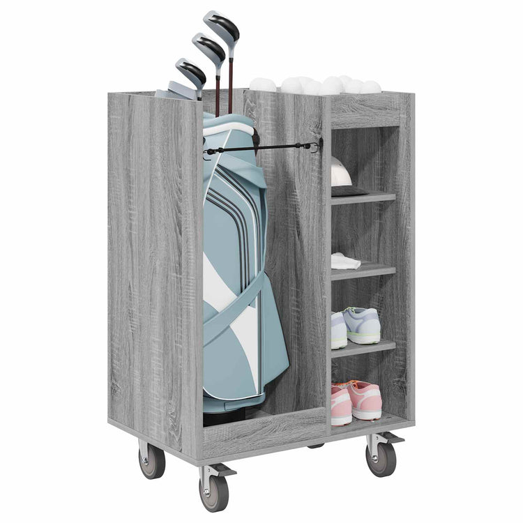 Vidaxl Golfschrank mit Rad einfarbig grau Sonoma 65 x 45 x 98 cm