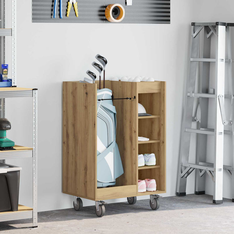 Vidaxl Golfkast mit wiel effen artisan eiken 65 x 45 x 98 cm