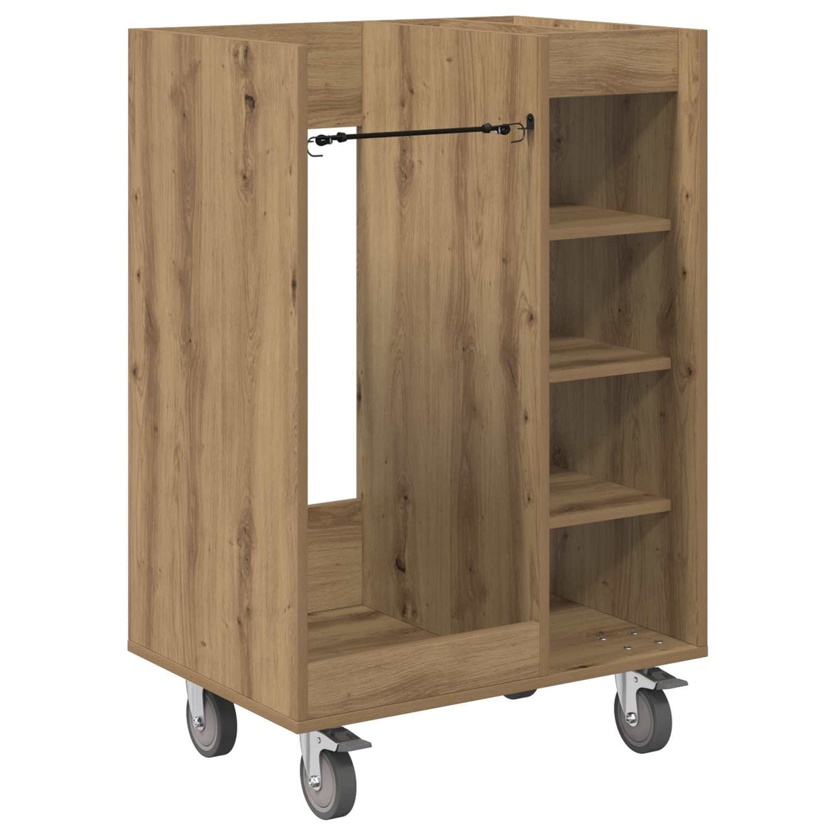 Vidaxl Golfkast mit wiel effen artisan eiken 65 x 45 x 98 cm