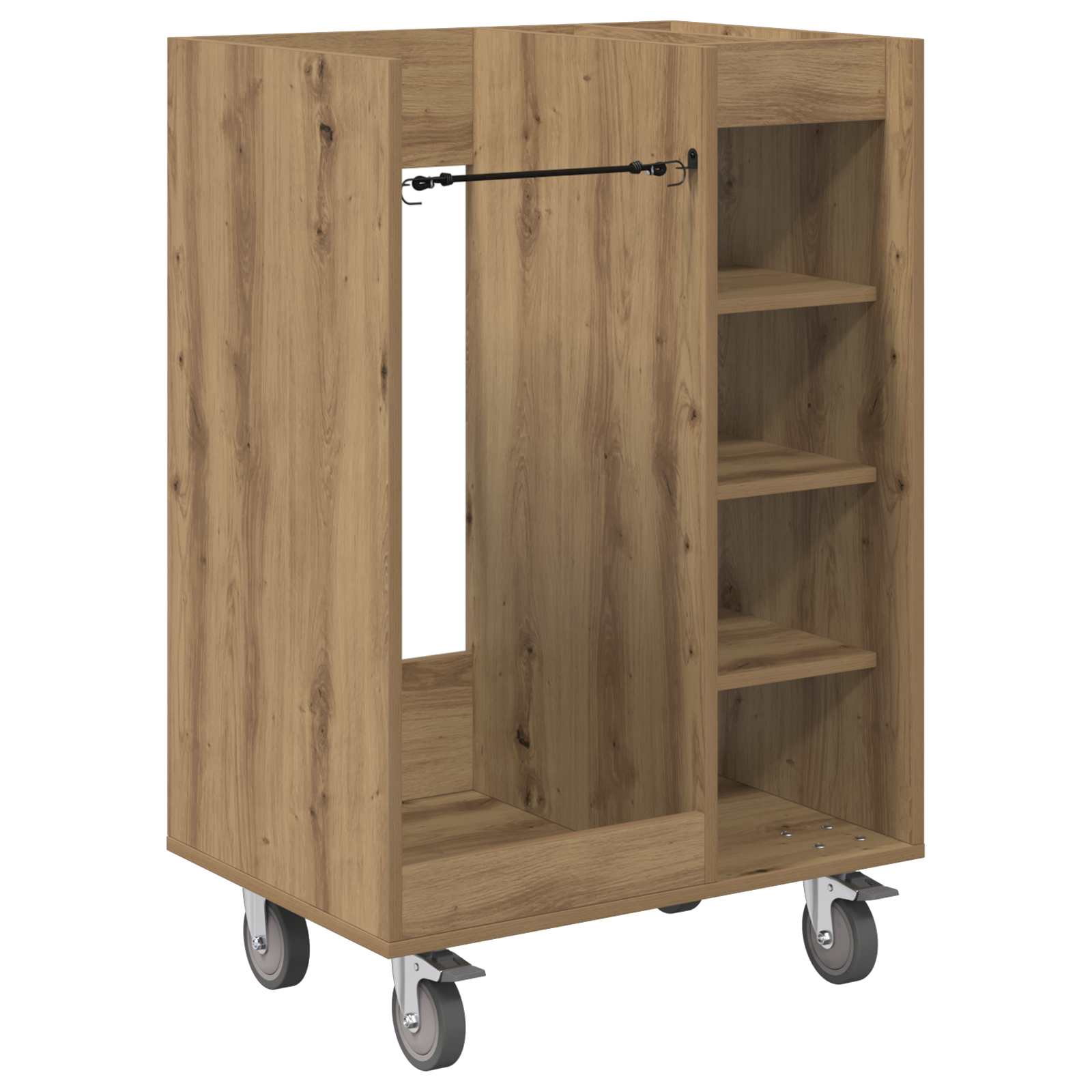 Vidaxl Golfkast mit wiel effen artisan eiken 65 x 45 x 98 cm