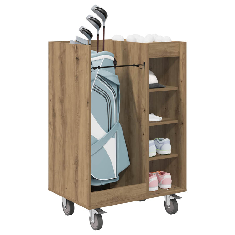 Vidaxl Golfkast mit wiel effen artisan eiken 65 x 45 x 98 cm