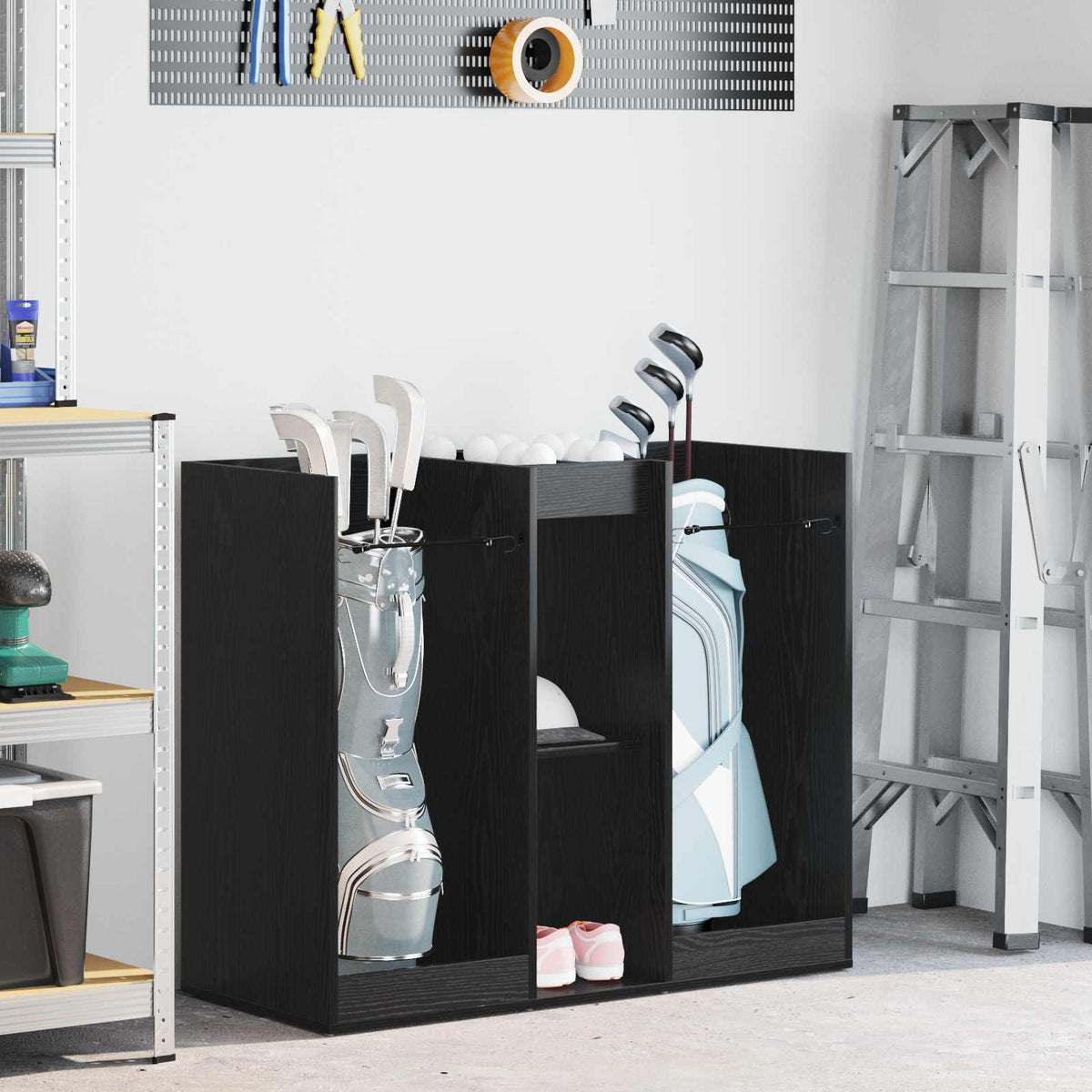 Vidaxx Golfschrank Eiche schwarz schlicht 102 x 45 x 85,5 cm