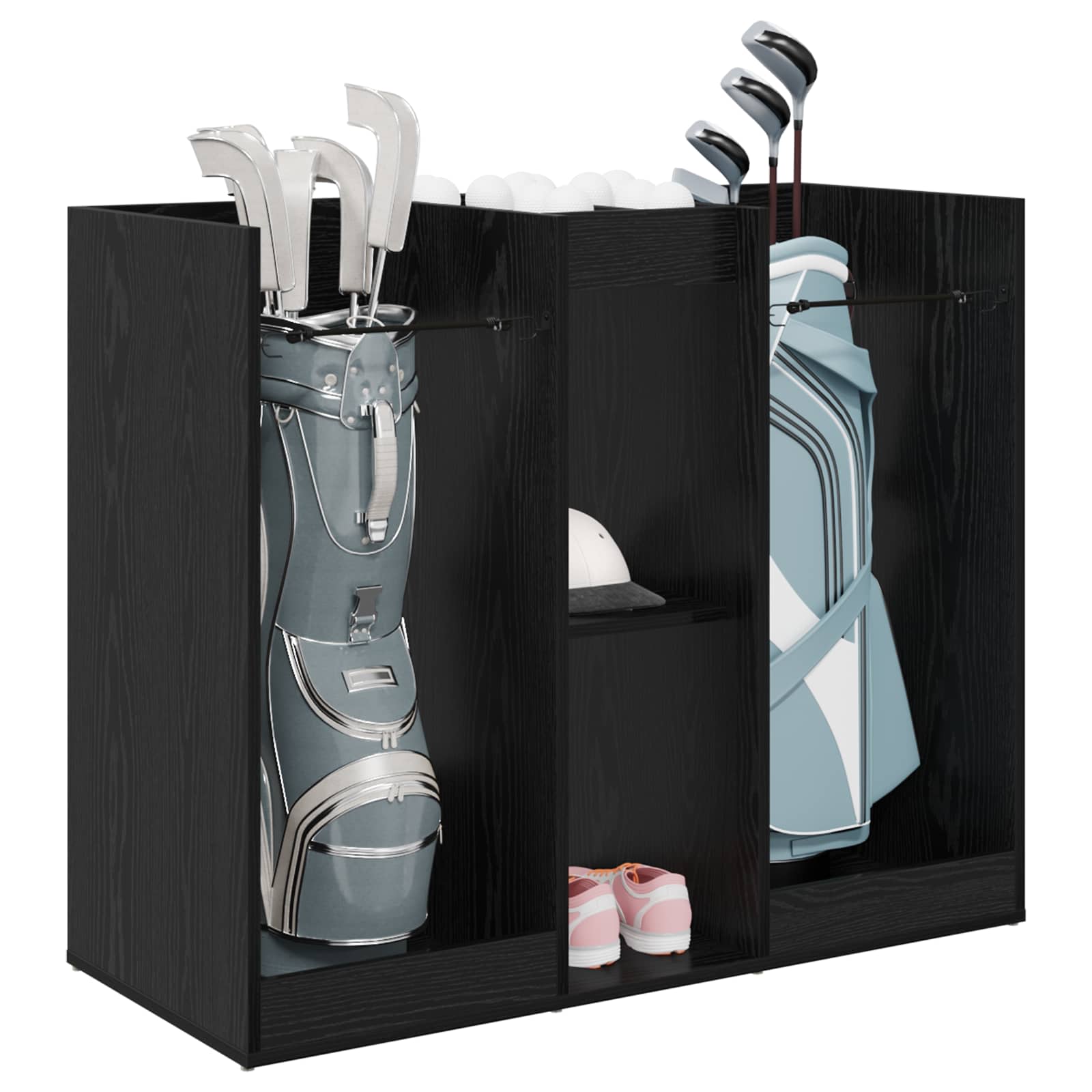 Vidaxx Golfschrank Eiche schwarz schlicht 102 x 45 x 85,5 cm