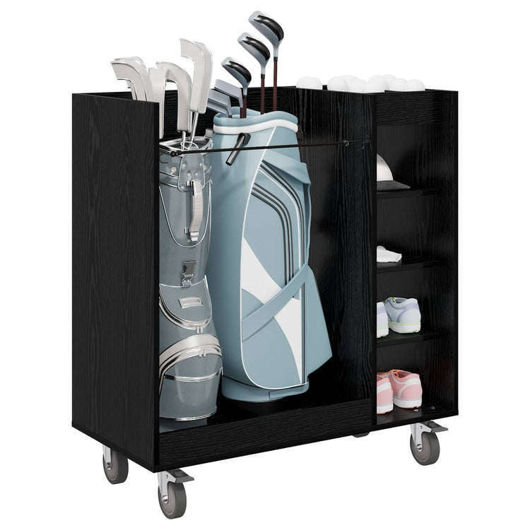 Vidaxx Golfschrank mit Rad schlichte schwarze Eiche 90 x 45 x 98 cm