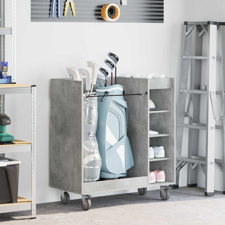 Vidaxx Golfschrank mit Rad schlicht betongrau 90 x 45 x 98 cm