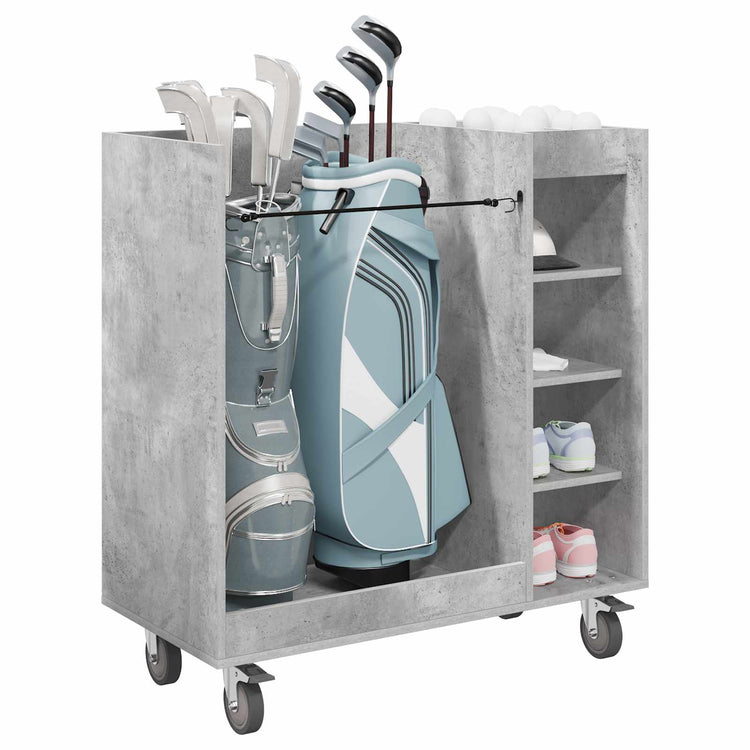Vidaxx Golfschrank mit Rad schlicht betongrau 90 x 45 x 98 cm