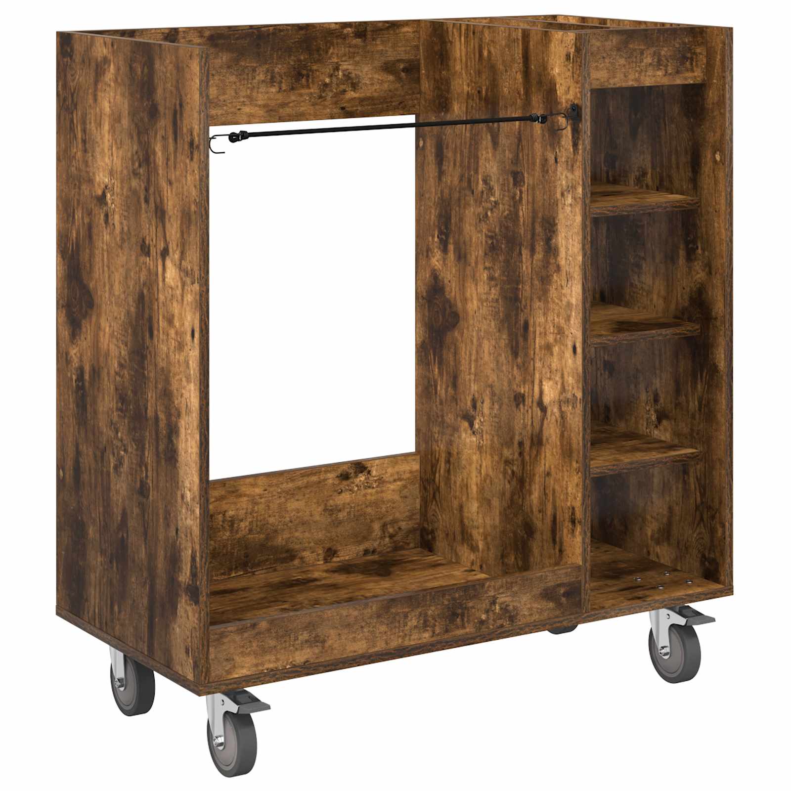 Vidaxx Golfschrank mit Rad, Räuchereiche natur, 90 x 45 x 98 cm