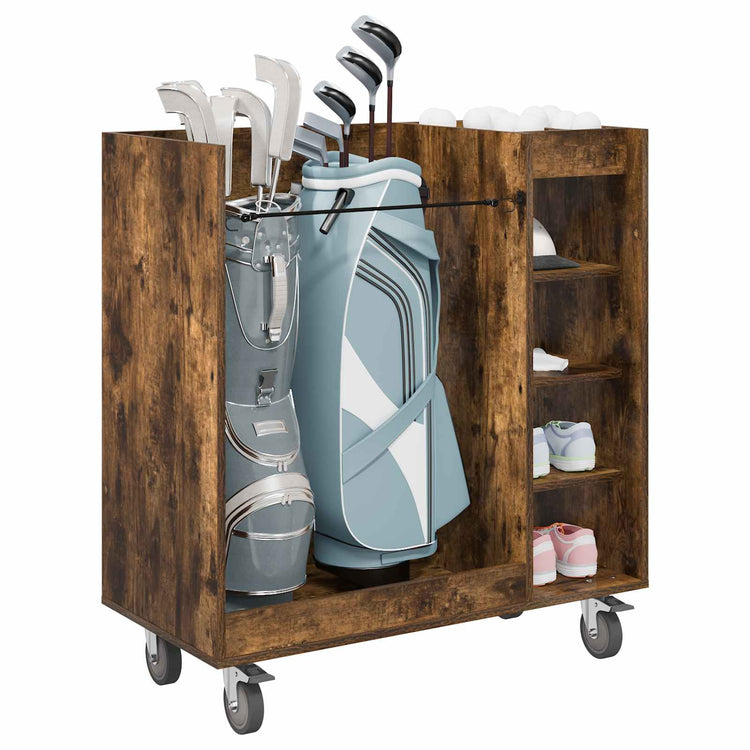 Vidaxx Golfschrank mit Rad, Räuchereiche natur, 90 x 45 x 98 cm