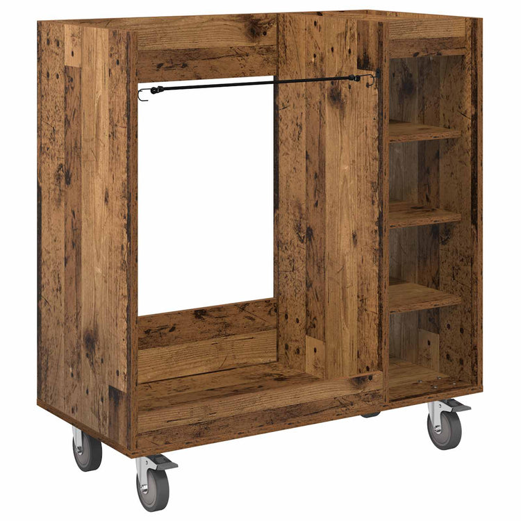 Vidaxx Golfschrank mit Rad, Altholz schlicht, 90 x 45 x 98 cm