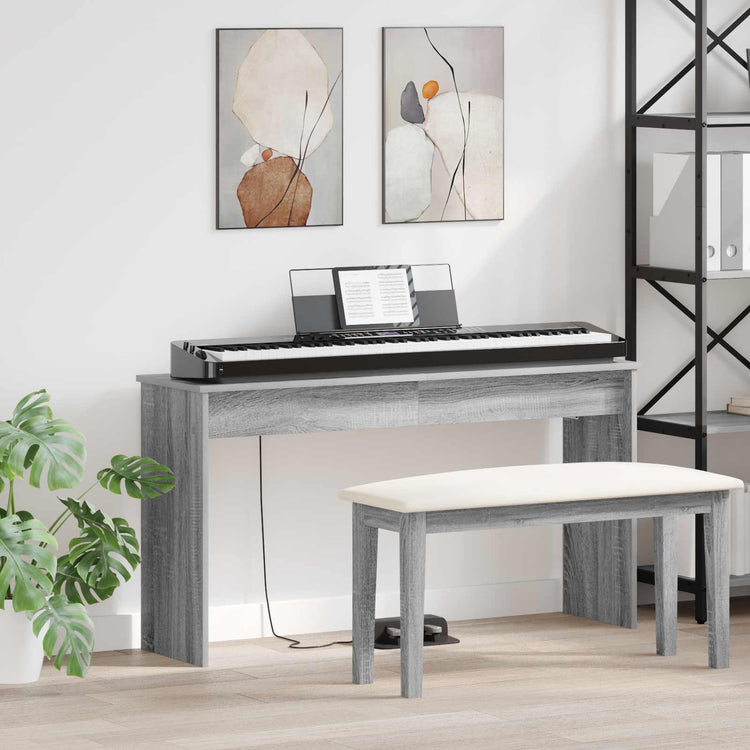Vidaxl Keyboardständer, graues Sonoma, 120 x 32 x 64 cm, fertiges Holz