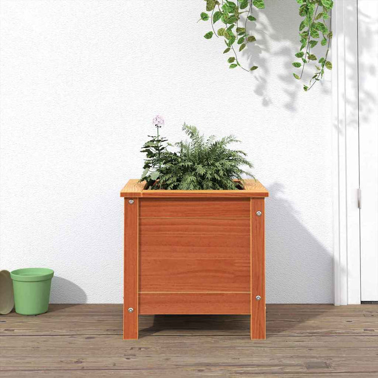 Vidaxl Gartenblumentopf Wachsbraun 40 x 40 x 39 cm massives Kiefernholz
