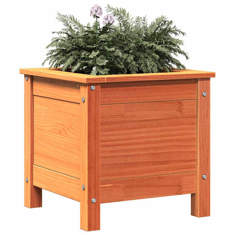 Vidaxl Gartenblumentopf Wachsbraun 40 x 40 x 39 cm massives Kiefernholz