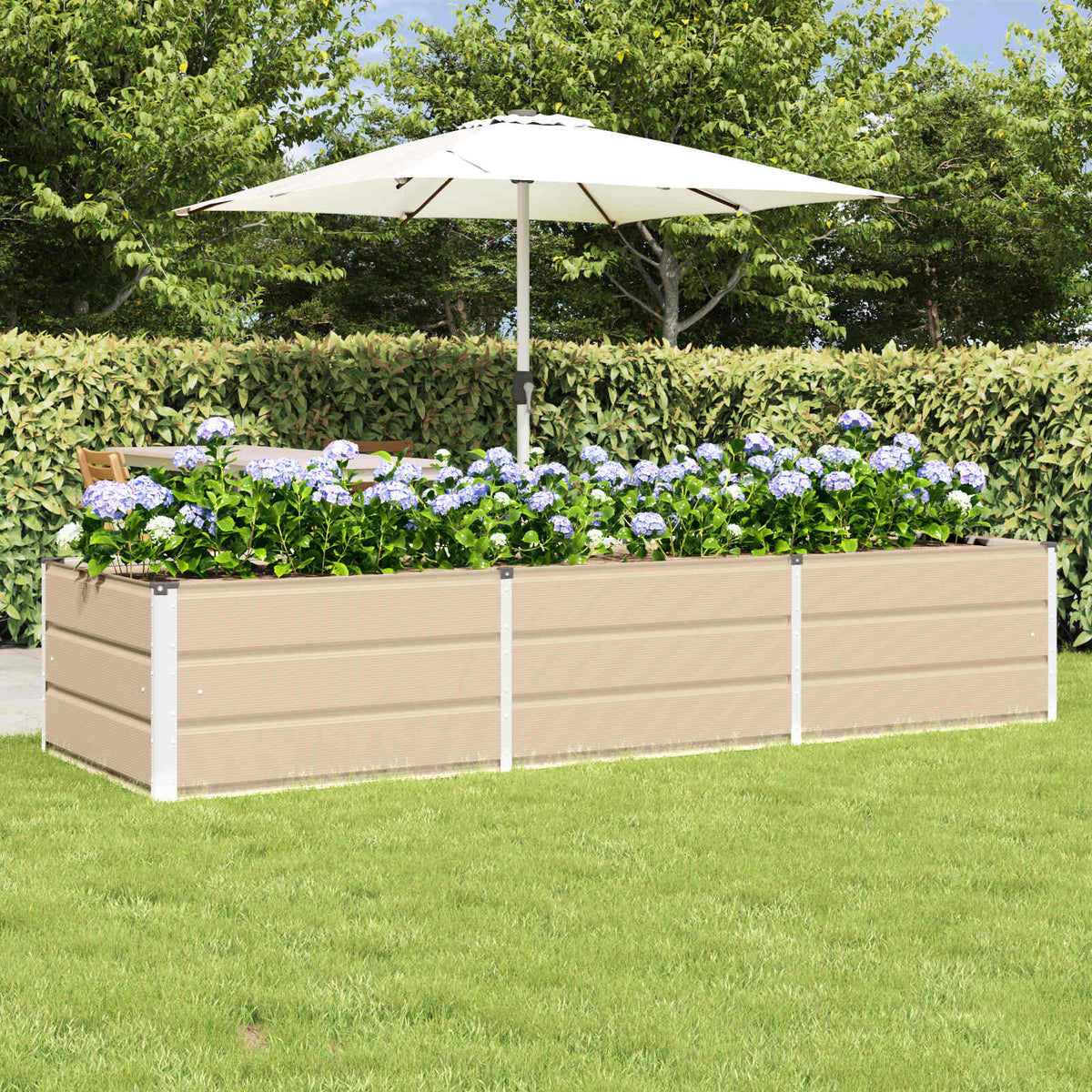 Vidaxx Pflanzgefäß Elfenbein 240 x 80 x 45 cm Stahl