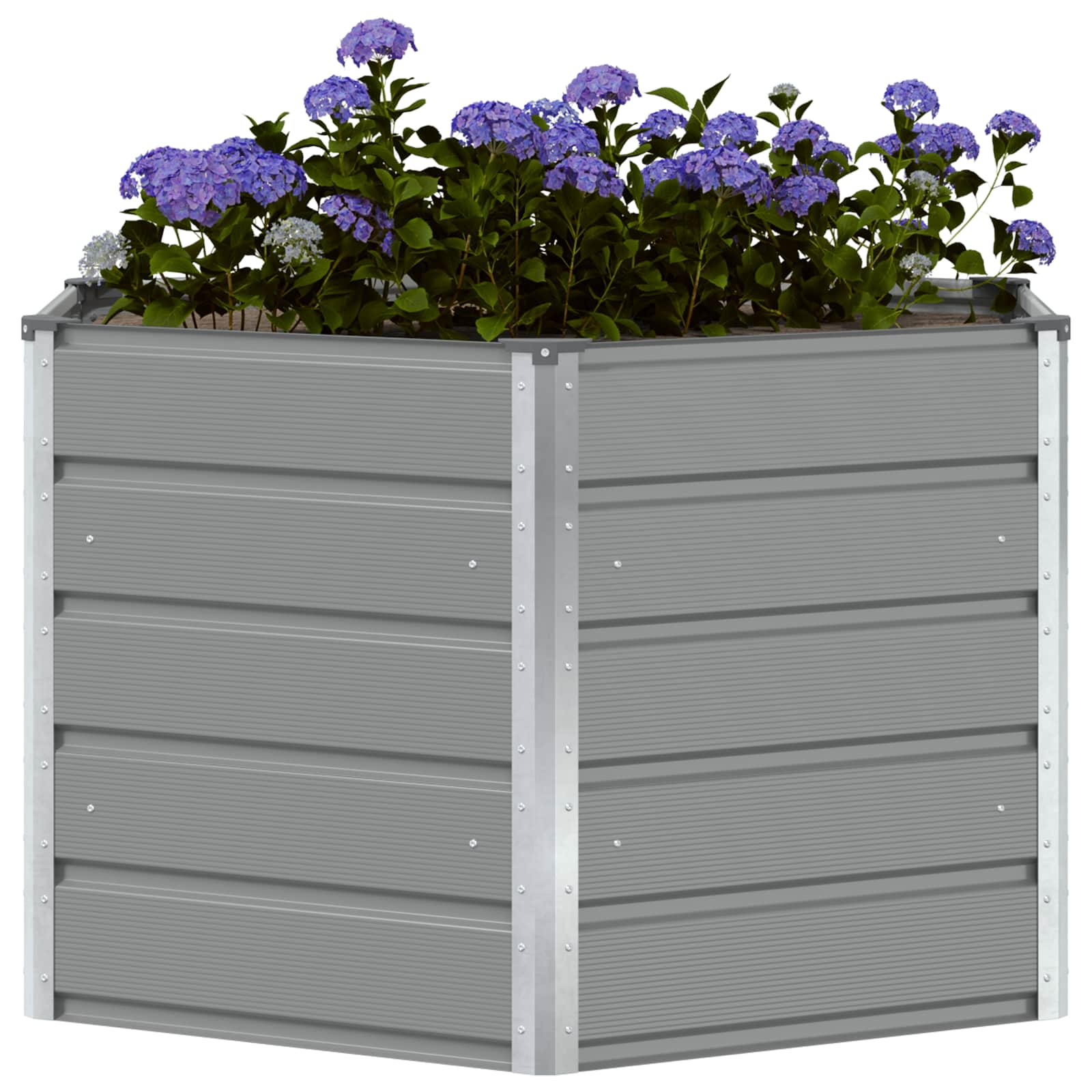 Vidaxx Pflanzgefäß hellgrau 129 x 129 x 75 cm Stahl