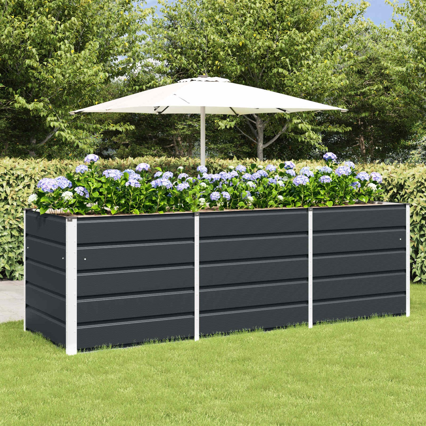 Vidaxx Pflanzgefäß Anthrazit 240 x 80 x 75 cm Stahl