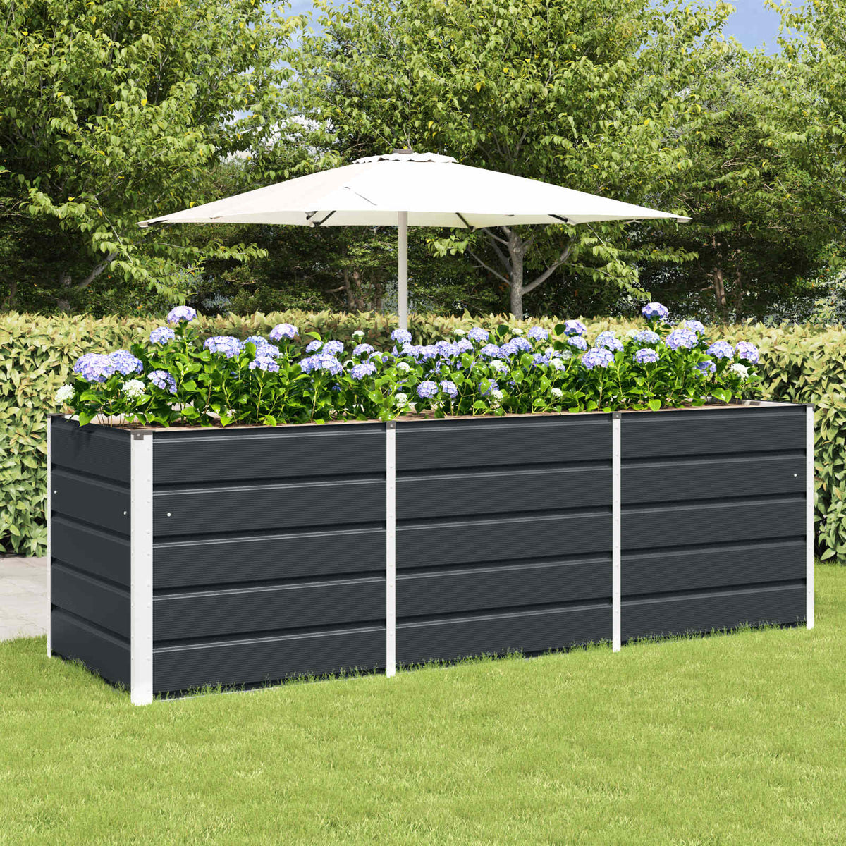 Vidaxx Pflanzgefäß Anthrazit 240 x 80 x 75 cm Stahl