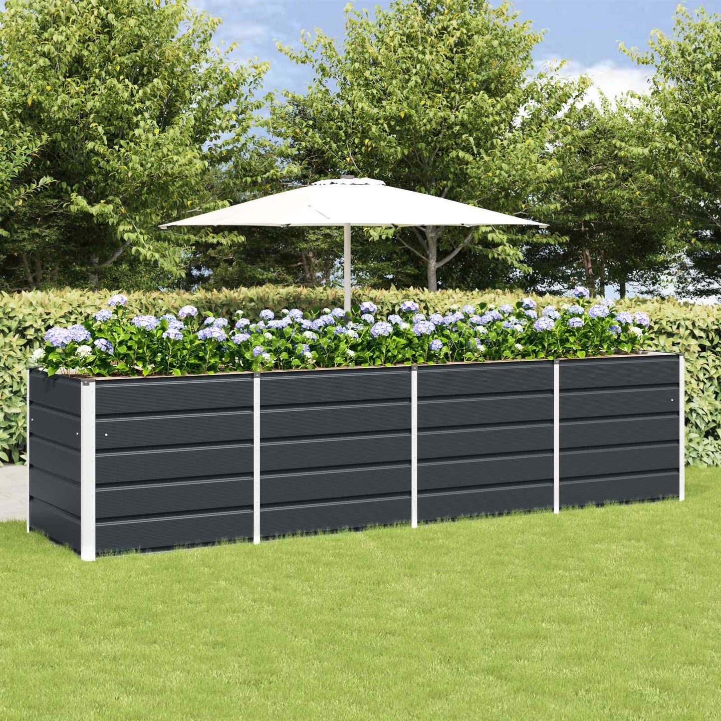 Vidaxx Pflanzgefäß Anthrazit 240 x 80 x 75 cm Stahl