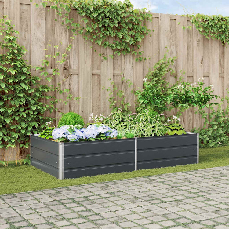 Vidaxx Pflanzgefäß Anthrazit 195 x 100 x 45 cm verzinkter Stahl
