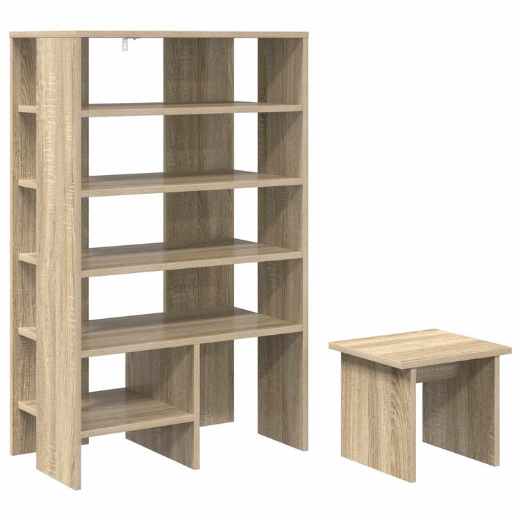 VidaXL Schuhschrank mit Regal 2 Stück Sonoma-Eiche lackiertes Holz