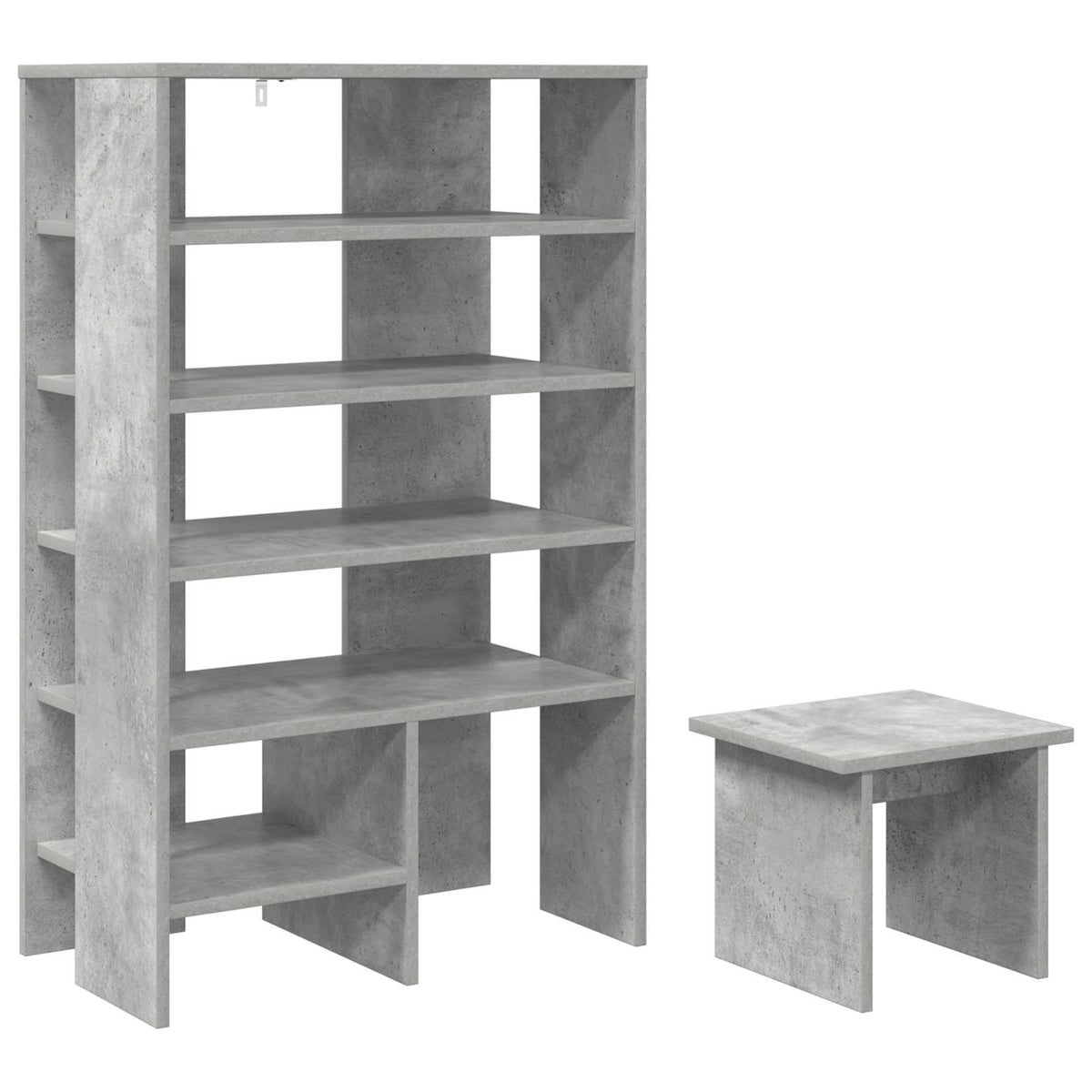 VidaXL Schuhschrank mit Regal 2 Stück betongrau lackiertes Holz