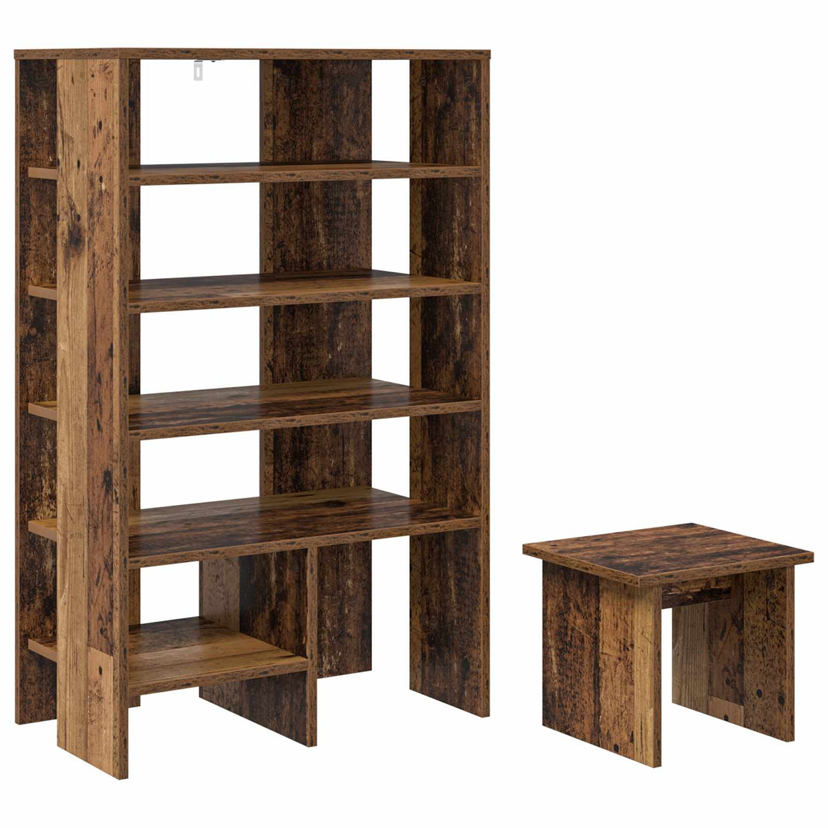 VidaXL Schuhschrank mit Regal mit Stauraum 2 Stk. Altholz verarbeitetes Holz