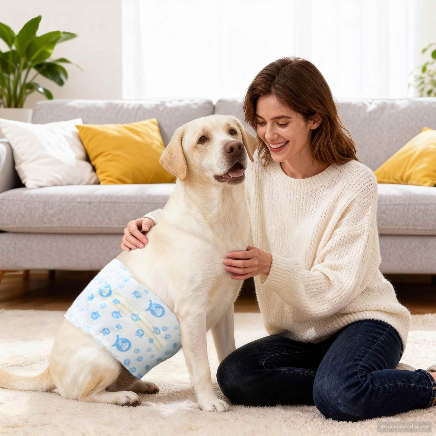 Vidaxl Einweg-Hundeservice männlich 30 Stück weiß l