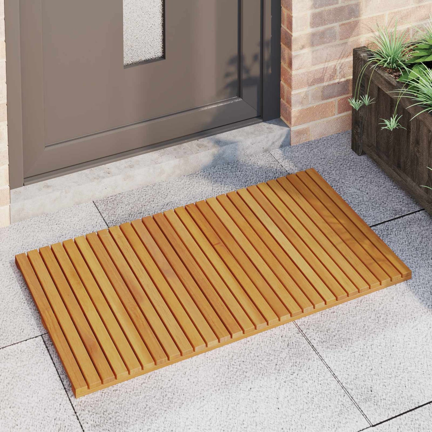 Vidaxxl Badematte Uni braun 100 x 55 cm Holz