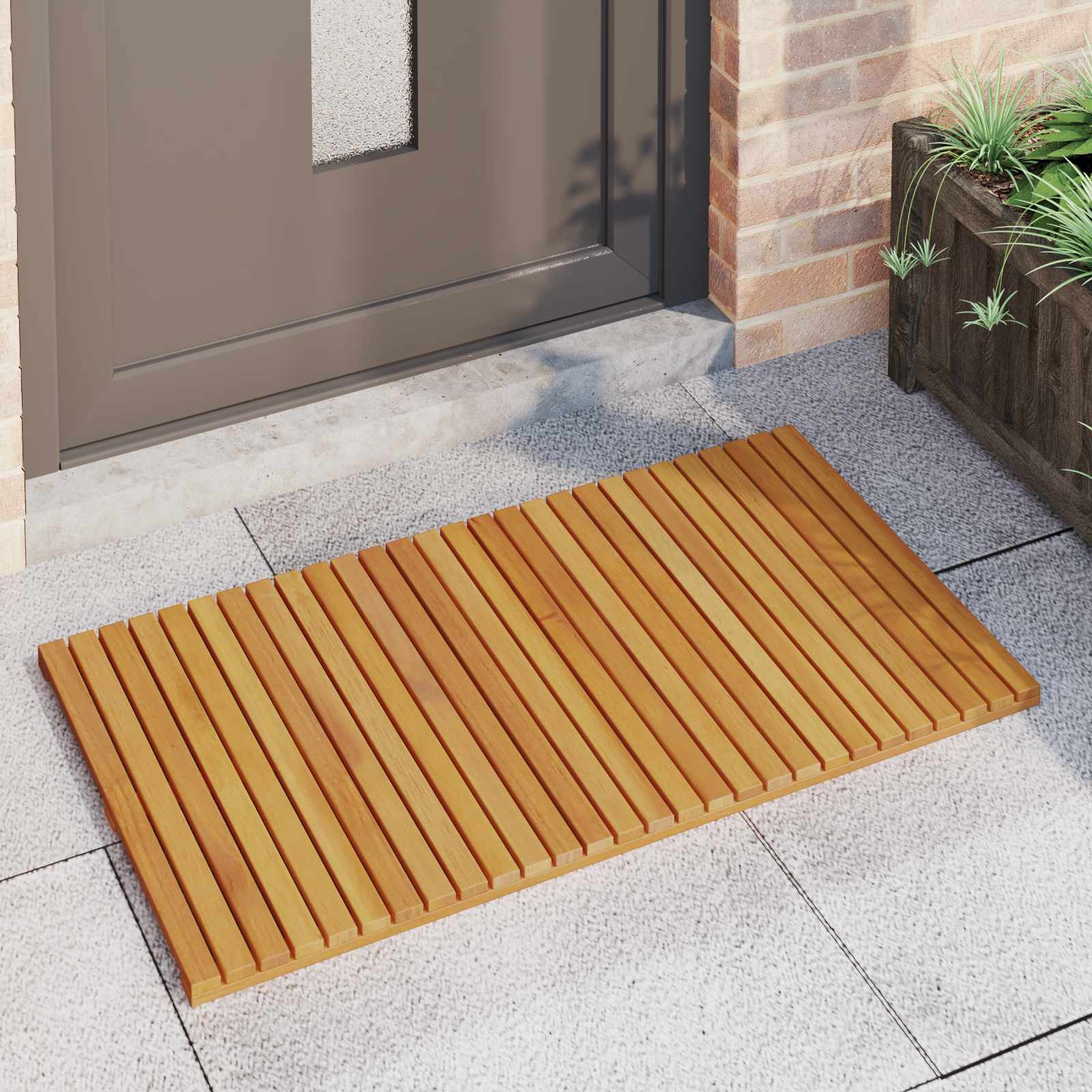 Vidaxxl Badematte Uni braun 100 x 55 cm Holz