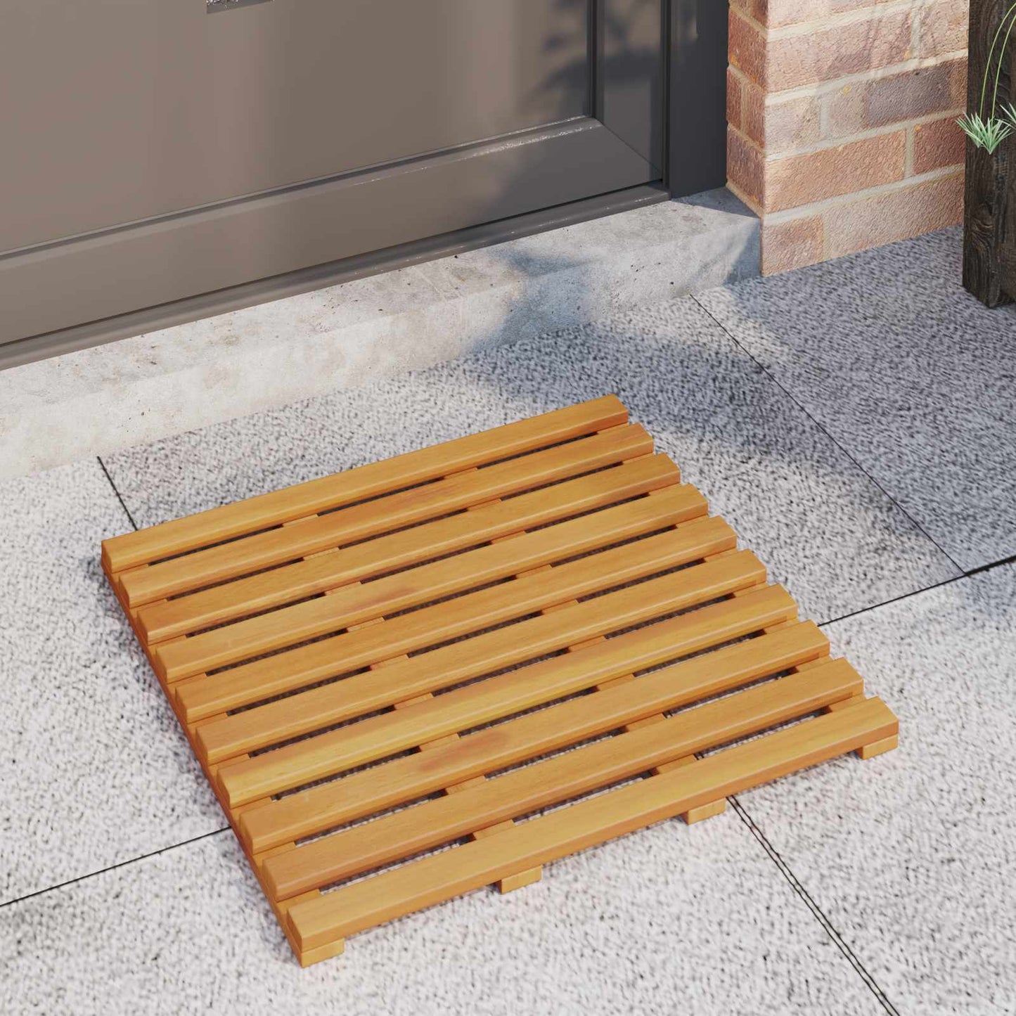 VidaXL Badematte Uni braun 100 x 53 cm Holz
