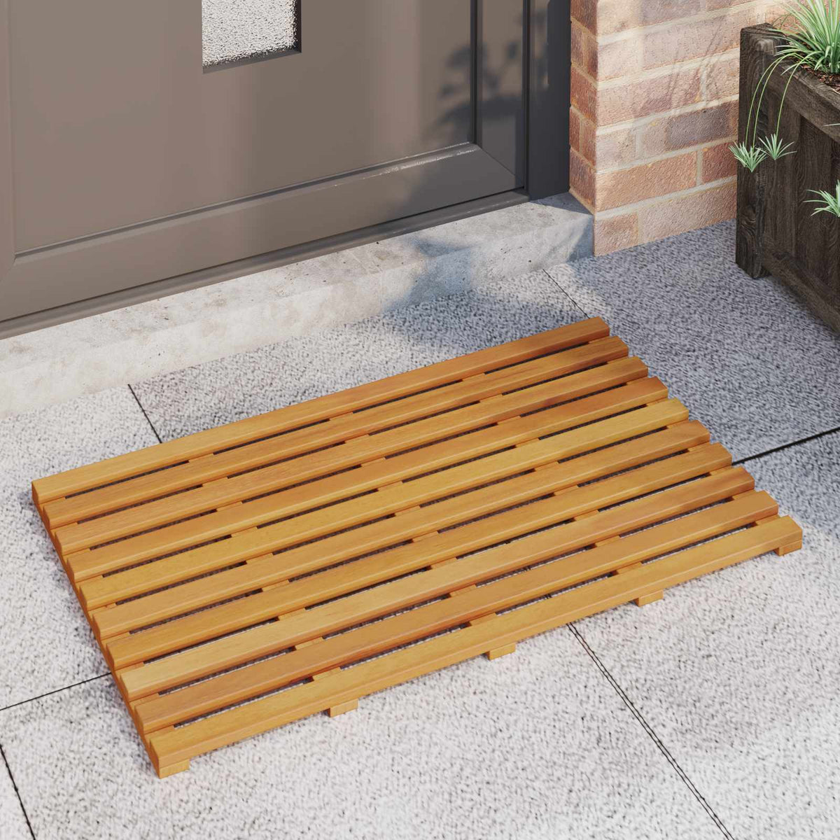 VidaXL Badematte Uni braun 100 x 53 cm Holz