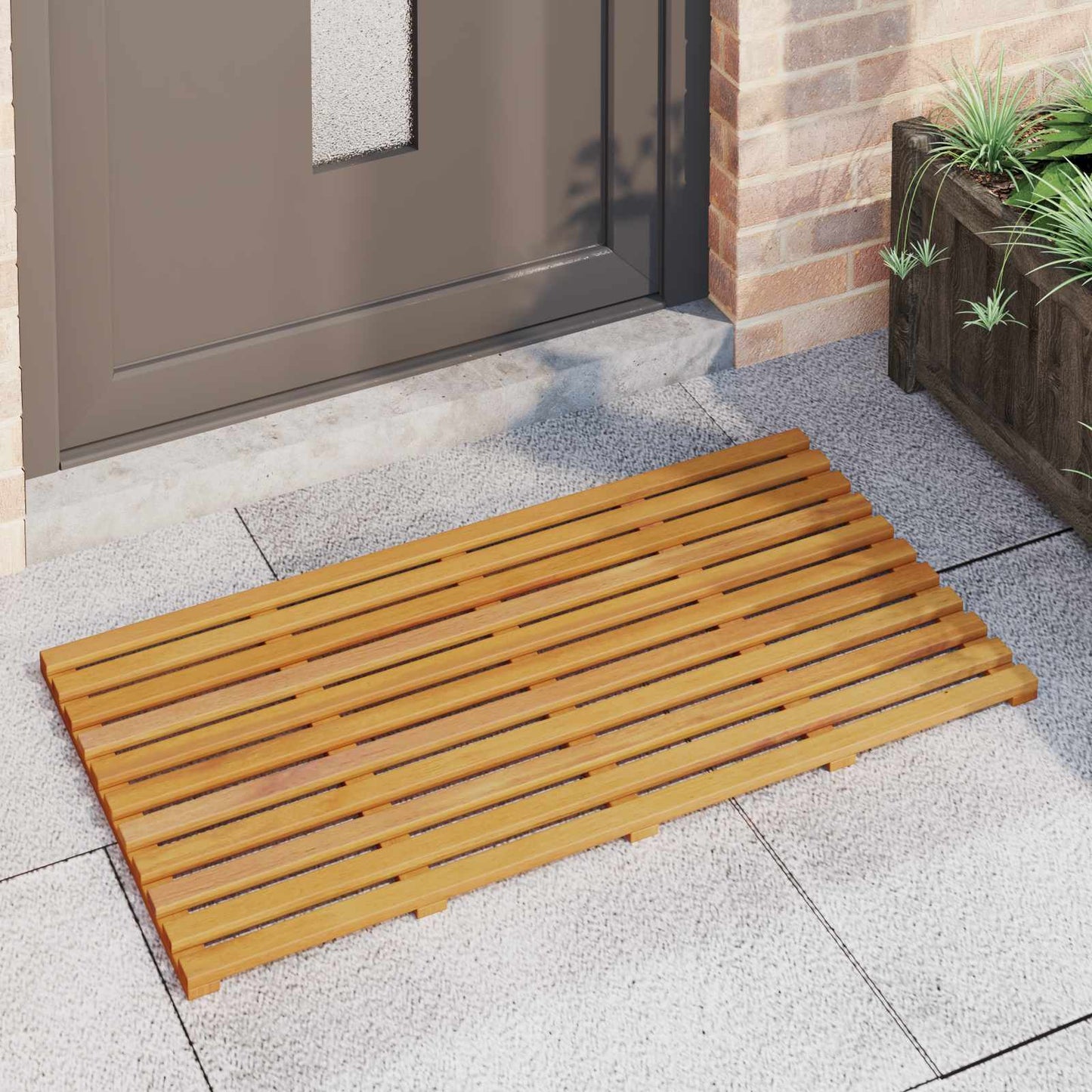VidaXL Badematte Uni braun 100 x 53 cm Holz