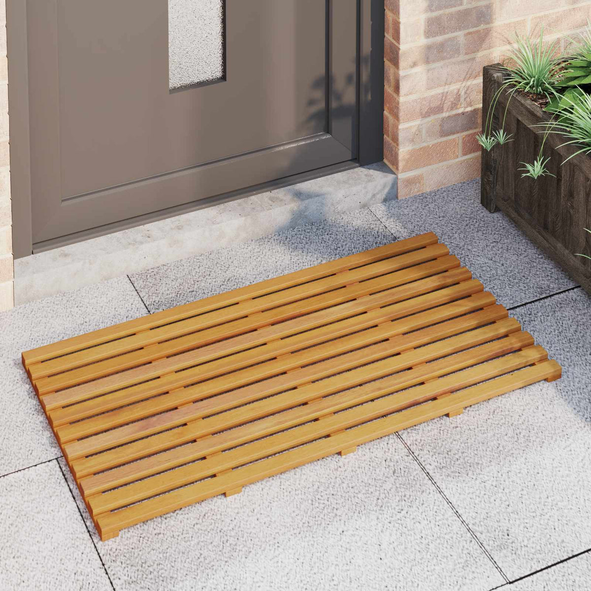 VidaXL Badematte Uni braun 100 x 53 cm Holz