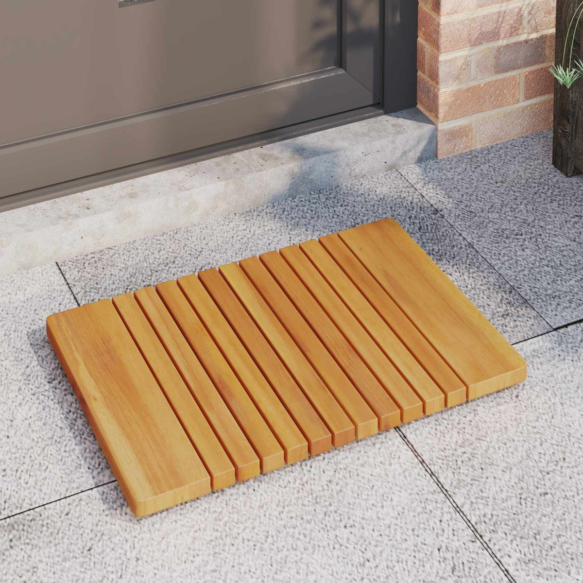 Vidaxxl Badematte Uni braun 59 x 40 cm Holz